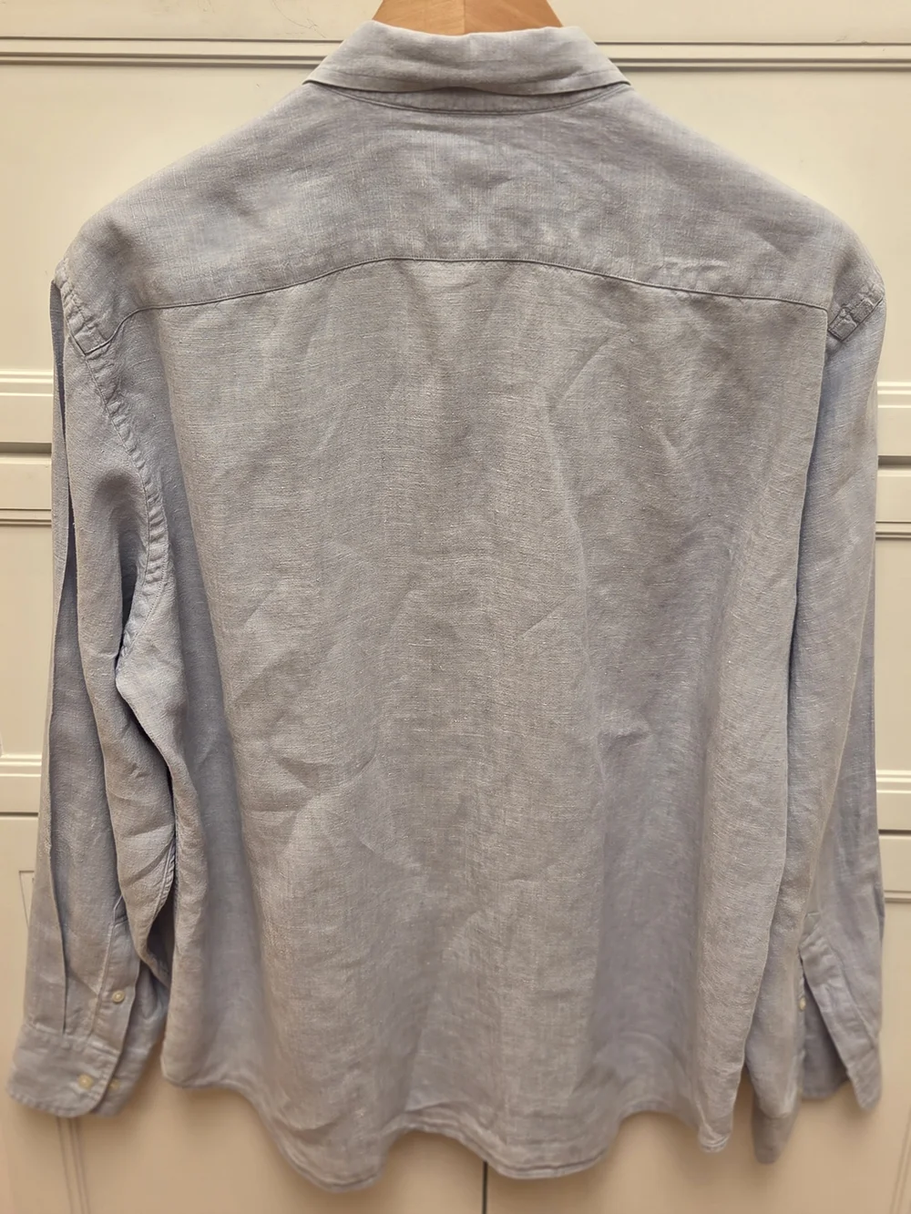 J. Crew Men’s 100% Linen Light Blue Casual Button-Up Shirt W/ Spread Collar (L)